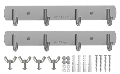 Heavy Duty Stainless Steel Rack Hanger Hook for BBQ Grill Utensils and Grill Accessories - Easy to Install for Indoor or Outdoor Use