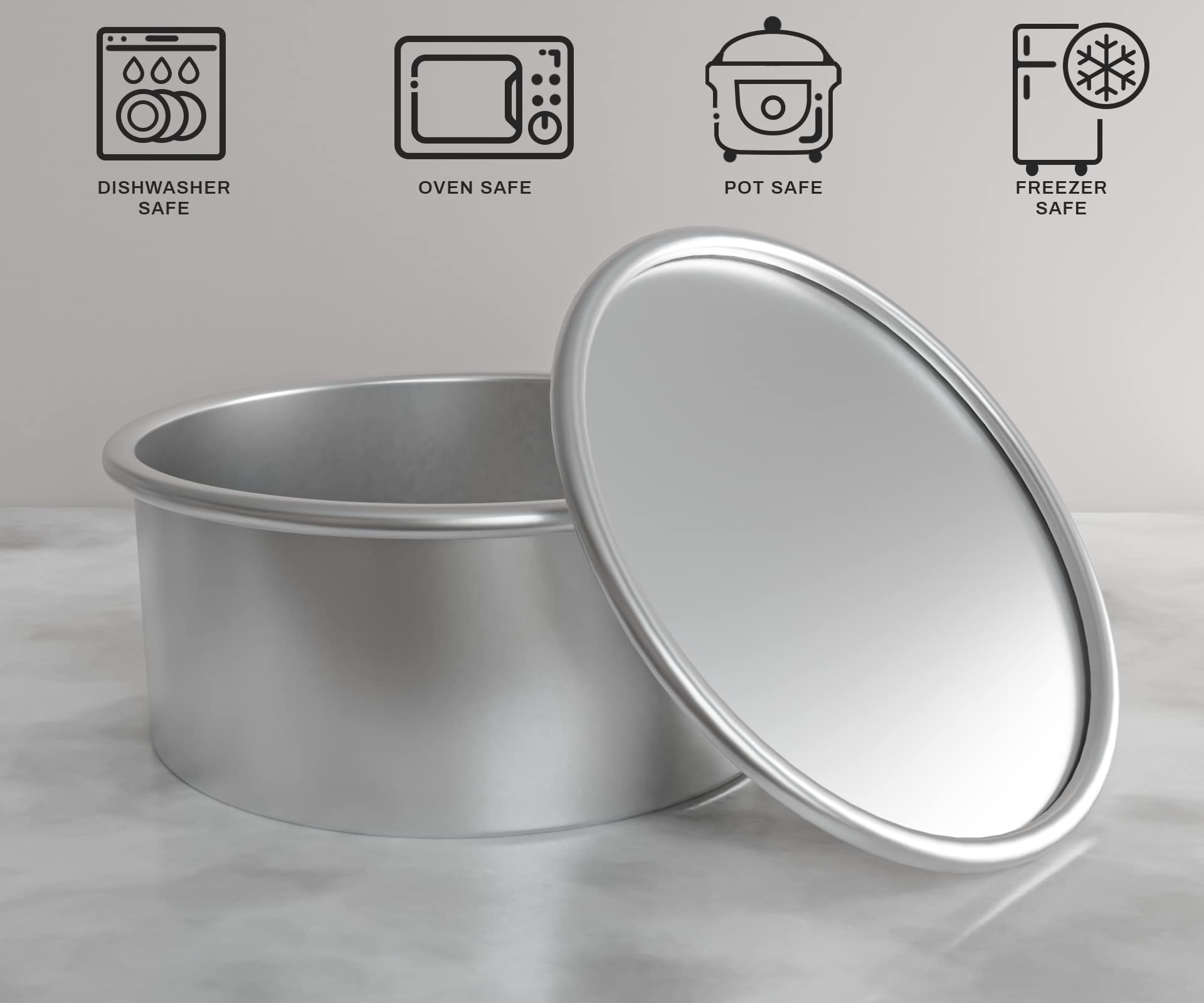 6 Inch Cake Pan Set of 3 Round Aluminum Cake Moulding Pans with Removable Bottom, For Birthdays, Wedding and Home Party