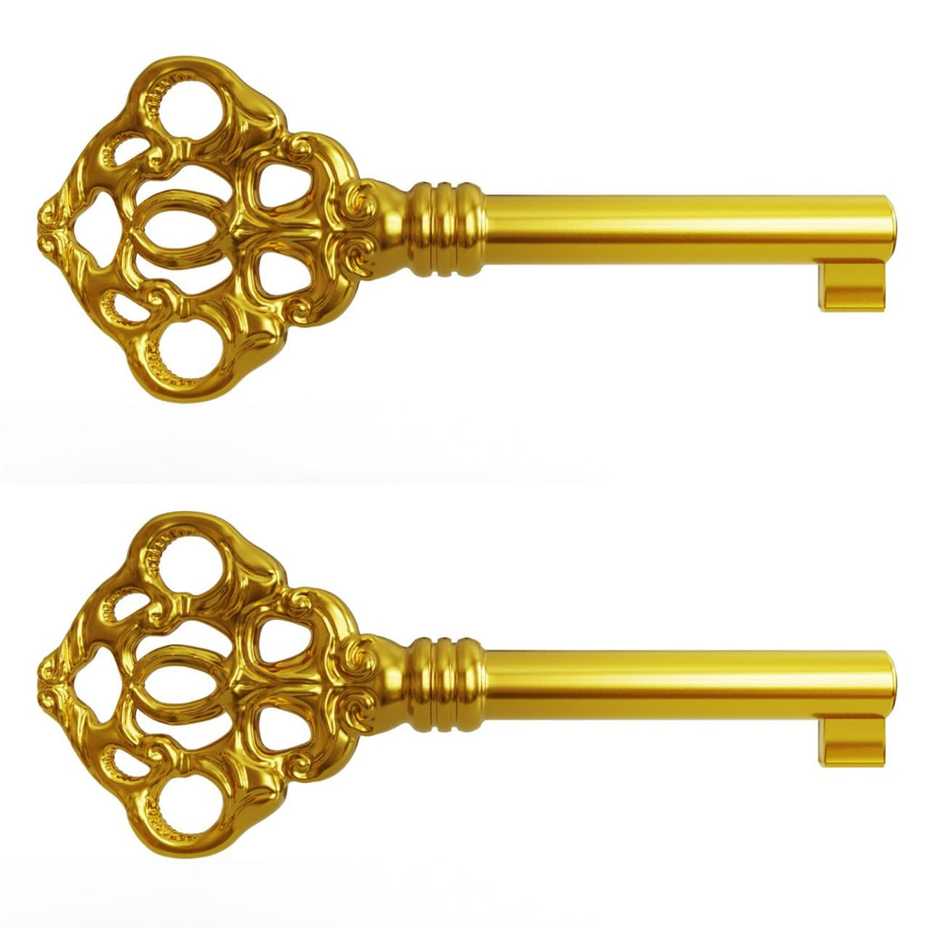 KYF-2 Solid Brass Reproduction Skeleton Key fits Most of The Howard Miller, Sligh, Pearl, Colonial and Seth Thomas Clocks - Fancy, Vintage and Old Furniture