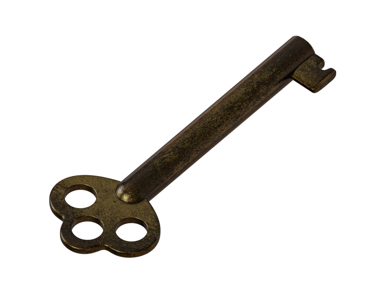 KY-6 Skeleton Key Hollow Barrel - Antique, Vintage Modern Cabinet Doors, Drawers, Dressers and Grandfather Clocks (Antique Brass, Pack of 1)