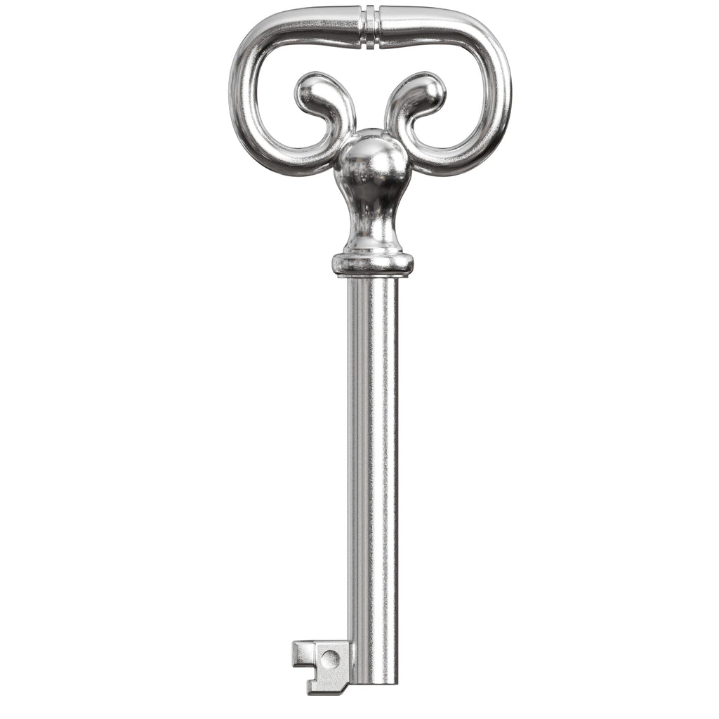 KY-7 Hollow Barrel Replacement Skeleton Key for Antique Cabinet, Drawers, Dressers, Old Furniture Locks (Pack of 1, Nickel)