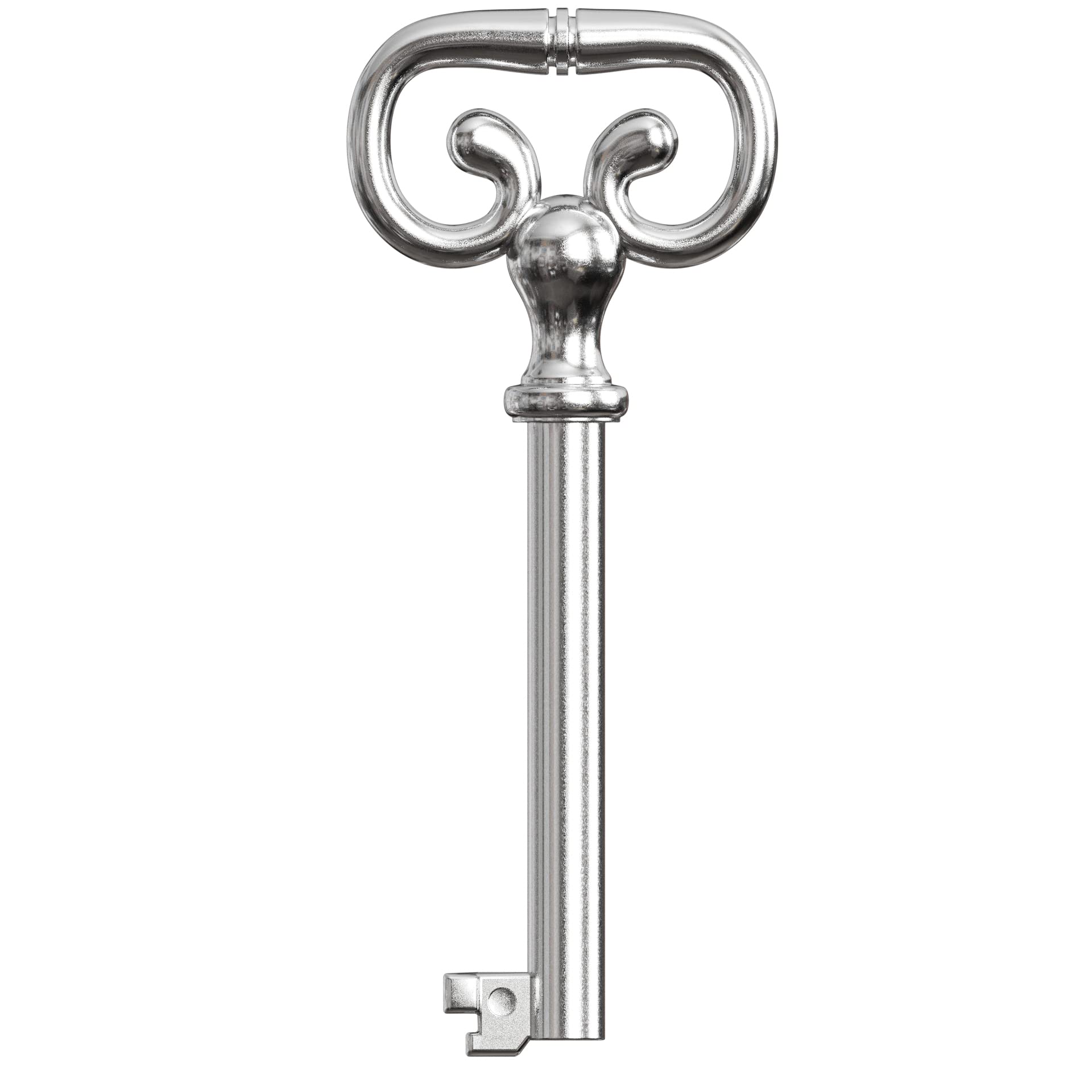 KY-7 Hollow Barrel Replacement Skeleton Key for Antique Cabinet, Drawers, Dressers, Old Furniture Locks (Pack of 1, Nickel)