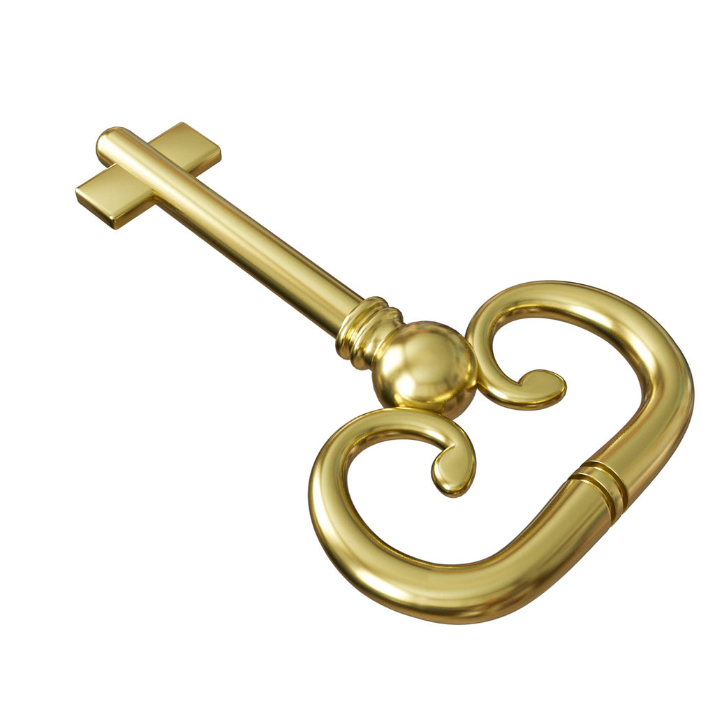 KY-8B D-1902 Roll Top Desk Brass Plated Hollow Lock Key- (Pack of 2)