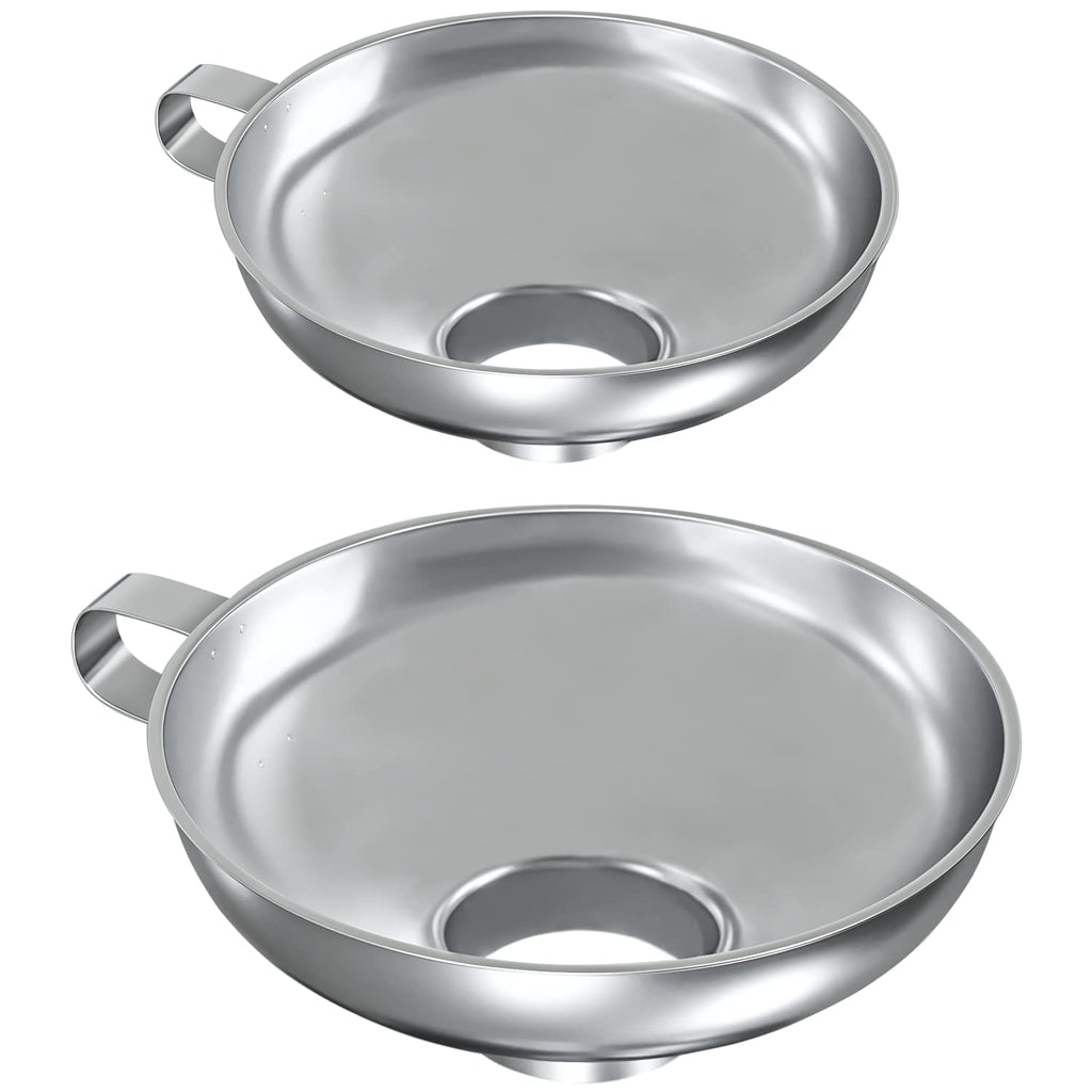 Wide Mouth Stainless Steel Canning Funnel - for Wide and Regular Mason Jars, Food Grade Funnel Canning Supplies Set, 2 Pack
