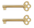 KY-6 Skeleton Key Hollow Barrel - Antique, Vintage Modern Cabinet Doors, Drawers, Dressers and Grandfather Clocks (Brass, Pack of 2)
