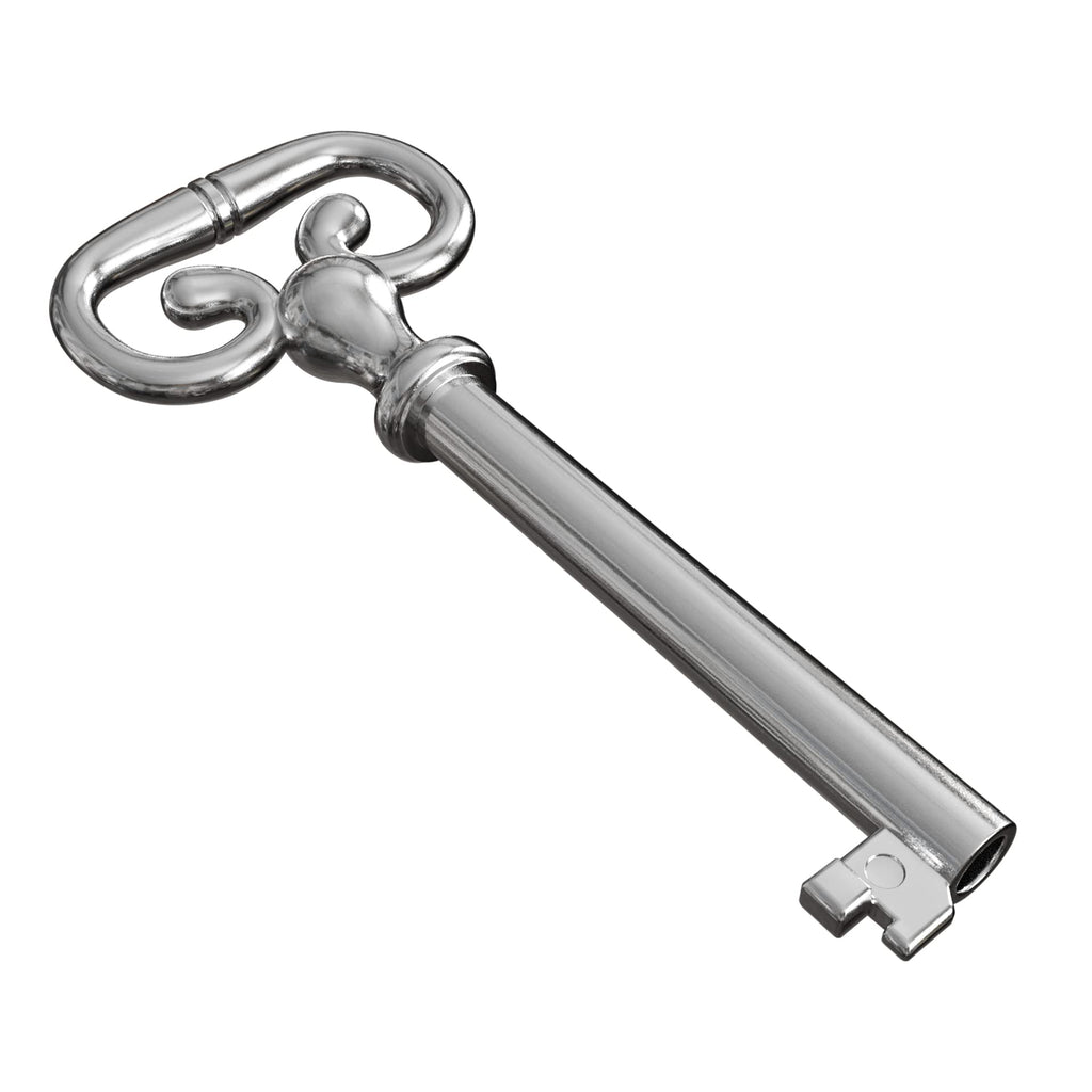 KY-7 Hollow Barrel Replacement Skeleton Key for Antique Cabinet, Drawers, Dressers, Old Furniture Locks (Pack of 1, Nickel)