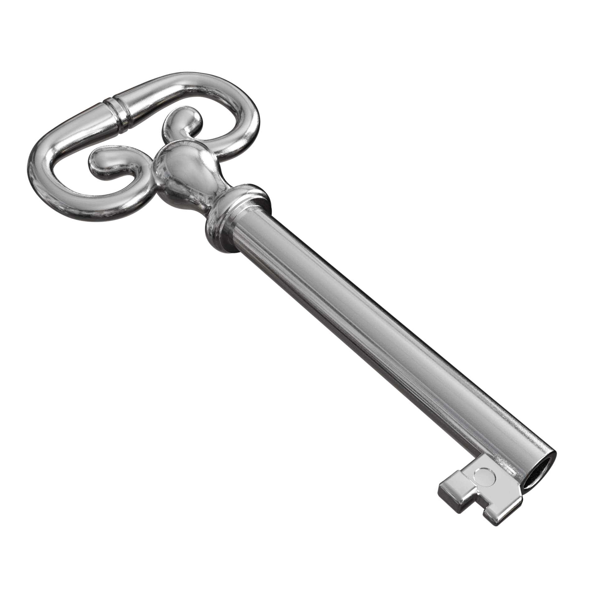 KY-7 Hollow Barrel Replacement Skeleton Key for Antique Cabinet, Drawers, Dressers, Old Furniture Locks (Pack of 1, Nickel)