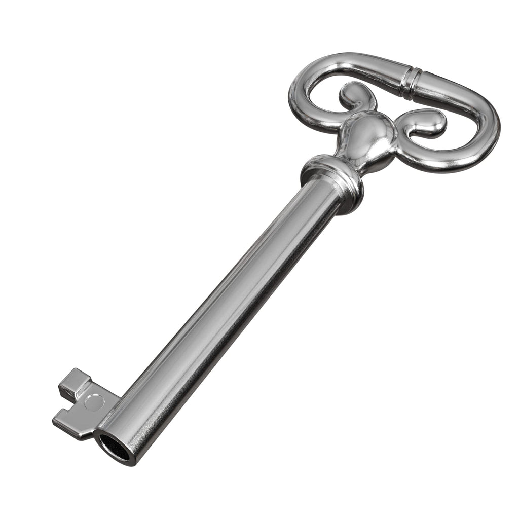 KY-7 Hollow Barrel Replacement Skeleton Key for Antique Cabinet, Drawers, Dressers, Old Furniture Locks (Pack of 1, Nickel)