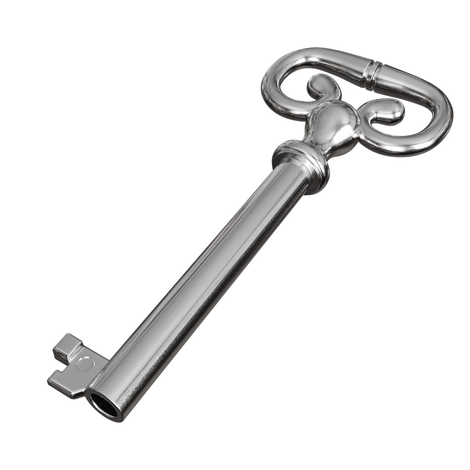 KY-7 Hollow Barrel Replacement Skeleton Key for Antique Cabinet, Drawers, Dressers, Old Furniture Locks (Pack of 1, Nickel)