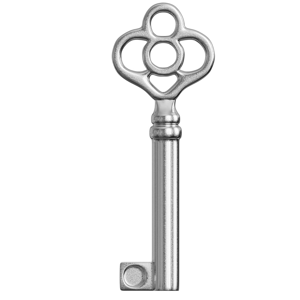 KY-14 Skeleton Key Replacement Hollow Barrel for Antique Vintage Cabinet Doors, Dresser Drawers, Grandfather Clocks (Pack of 2, Nickel)