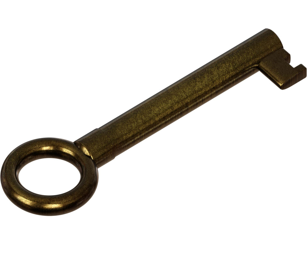 KY-13 Statutory Antique Brass Finish Hollow Barrel Skeleton Key