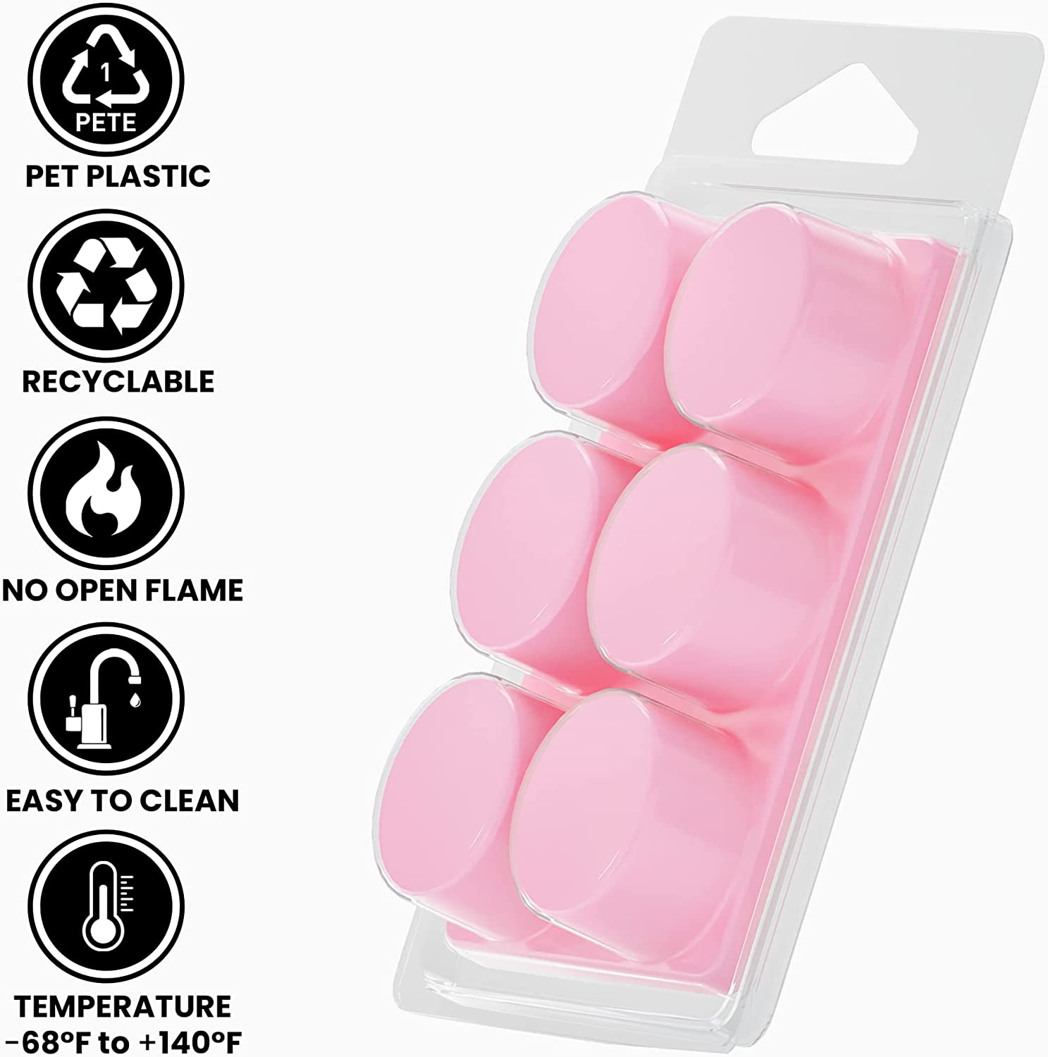 100 Pack Wax Melt Containers with 6 Cavity Clear Plastic Wax Melt Clamshell for DIY Wax Melt Candles, Shape (Circle)