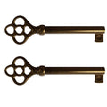 KY-3AB Antique Brass Plated Hollow Barrel Skelton Key Reproduction (Pack of 2)