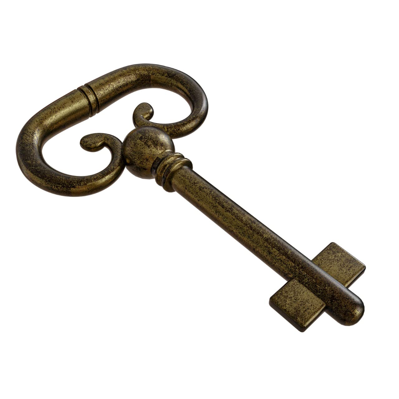 KY-8B D-1902 Roll Top Desk Antique Brass Plated Hollow Lock Key- (Pack of 1)