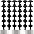 Cabinet Dresser Knobs Round Cabinet Knobs and Pulls Drawer Handle with Screws (Black, 36 Pieces, 1.06 Inch)