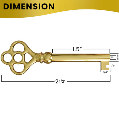 KY-3 Hollow Barrel Replacement Skeleton Key (Pack of 2, Brass)