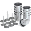 Votive Candle Molds Seamless Aluminum Steel Molds with 10 Wick Pins