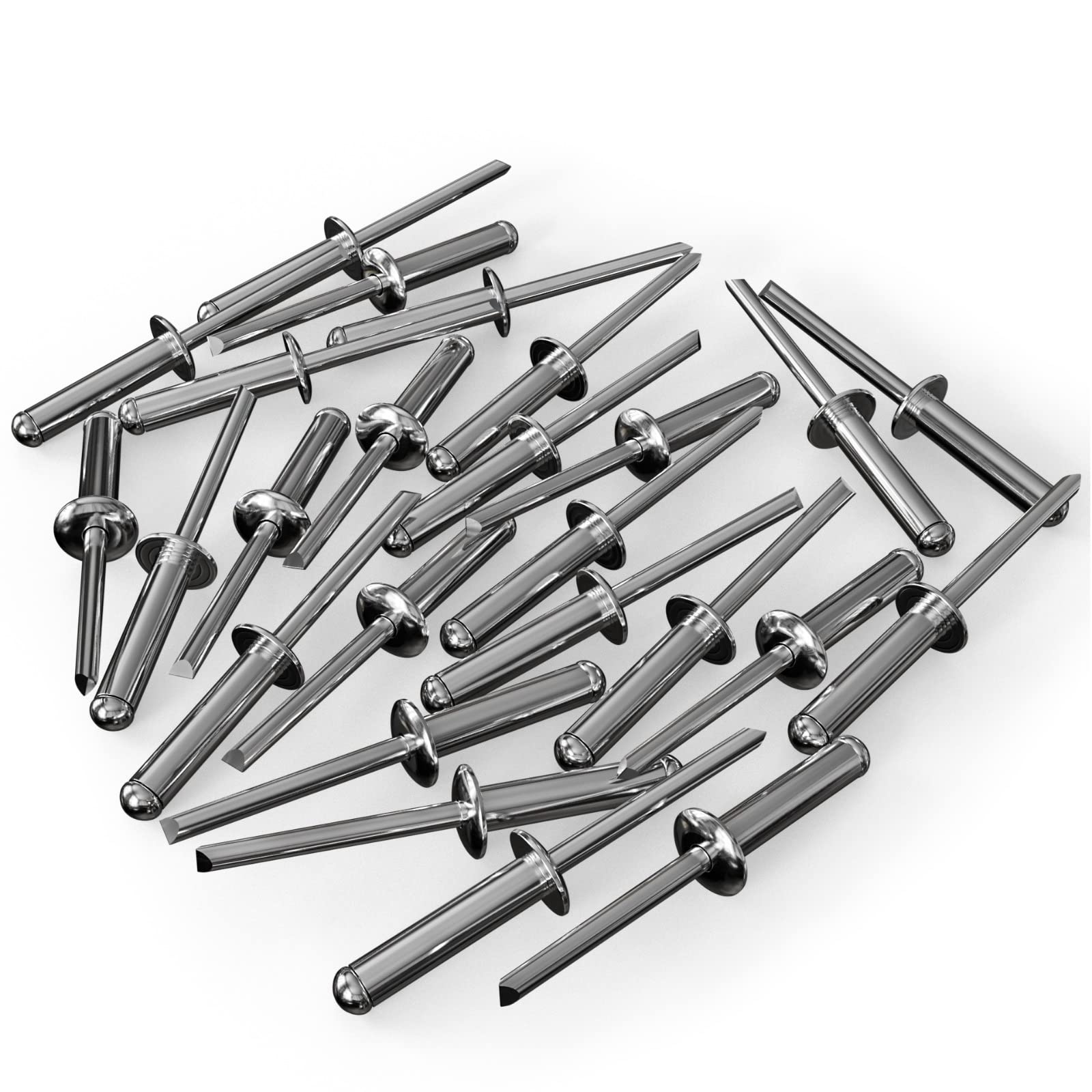 Pop Rivets Aluminum Body Steel Size 1/4 x 1" Mandrel Dome Head Blind, Set of 25