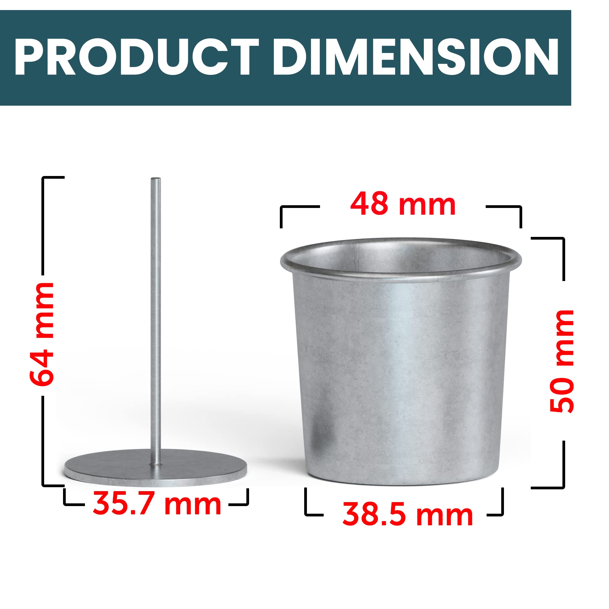 Votive Candle Molds Seamless Aluminum Steel Molds with 10 Wick Pins
