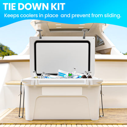 Cooler Tie Down Kit, Cooler Accessories, Cooler Tie Down Straps for YETI Coolers RTIC Coolers to Boat, Deck, Truck Bed and Trailer