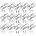 30 Pieces Single Keyhole Hangers Metal Hanging Brackets for Mirror Picture Frames with 60 Pieces Metal Screws (Silver, 43 x 16 mm)