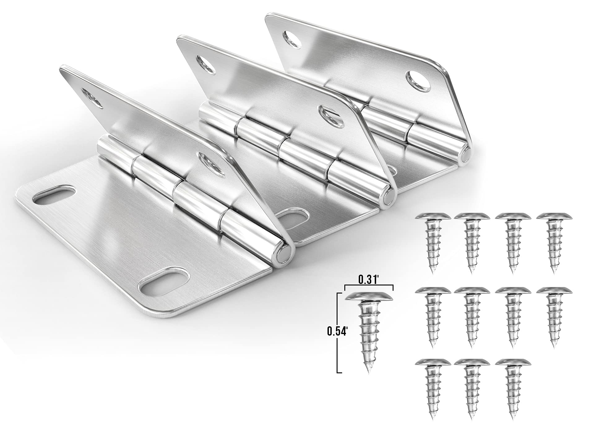 3 Pack Stainless Steel Hinges and Screws Set Replacement for Coleman Coolers