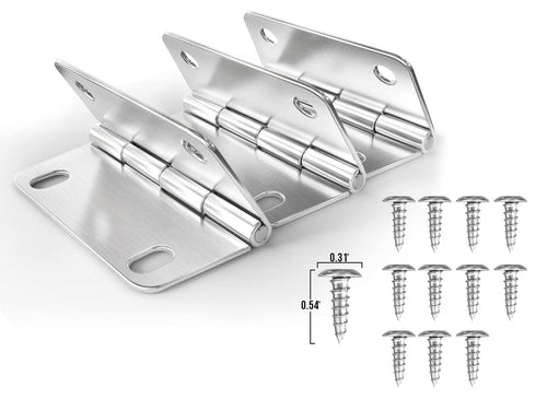3 Pack Stainless Steel Hinges and Screws Set Replacement for Coleman Coolers