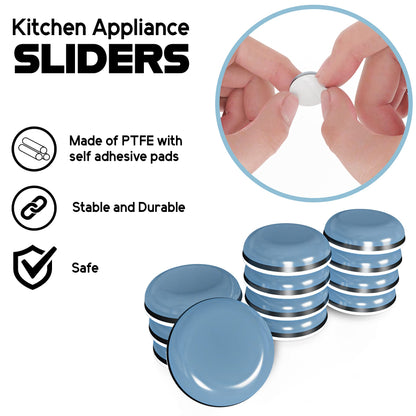 Self Adhesive Kitchen Appliance Sliders (DIY) - Easy Moving Pads Compatible with Most Blenders, Coffee Makers, Air Fryers, Pressure Cookers and More