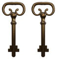 KY-8 D-1902 Roll Top Desk Antique Brass Plated Hollow Lock Key- (Pack of 2)