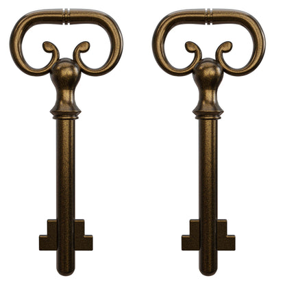 KY-8 D-1902 Roll Top Desk Antique Brass Plated Hollow Lock Key- (Pack of 2)
