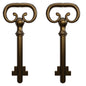 KY-8 D-1902 Roll Top Desk Antique Brass Plated Hollow Lock Key- (Pack of 2)