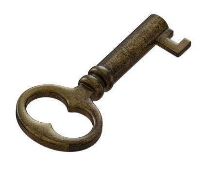 KY-18 Solid Small Hollow Barrel Skeleton Key (Antique Brass)