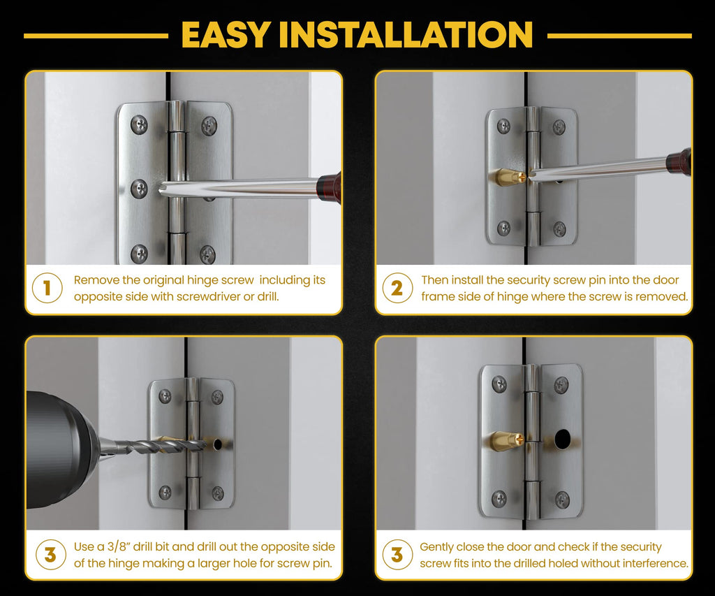 Door Hinge Screws for Door Security and Accessory Hinge Screws 6Pack