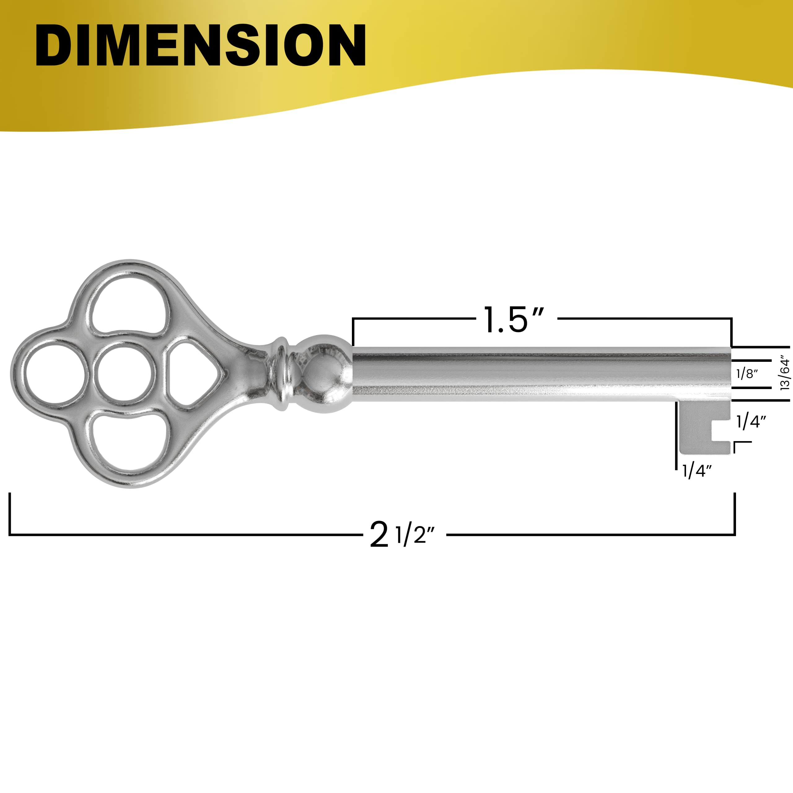 KY-3 Hollow Barrel Replacement Skeleton Key (Pack of 2, Nickel)