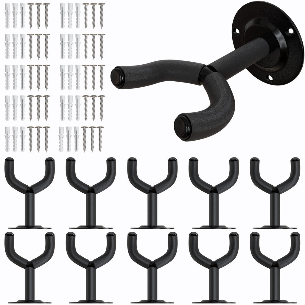 Guitar Wall Hanger Adjustable Wall Mount Hook Stand with Slat Wall Adapter 10pcs