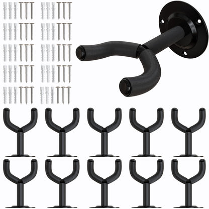 Guitar Wall Hanger Adjustable Wall Mount Hook Stand with Slat Wall Adapter 10pcs