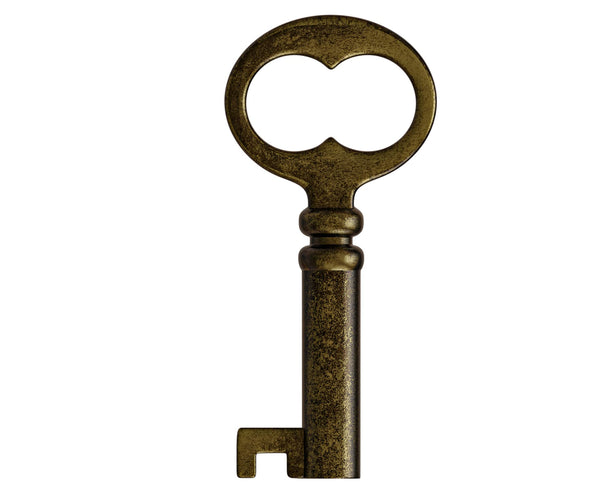 KY-18 Solid Small Hollow Barrel Skeleton Key (Antique Brass)