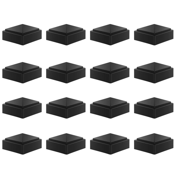 2x2 Fence Post Black Plastic Caps for Metal, Plastic,Vinyl or Wood (Pack of 16)