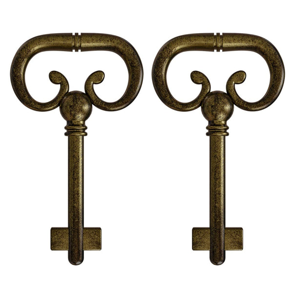 KY-8B D-1902 Roll Top Desk Antique Brass Plated Hollow Lock Key- (Pack of 2)